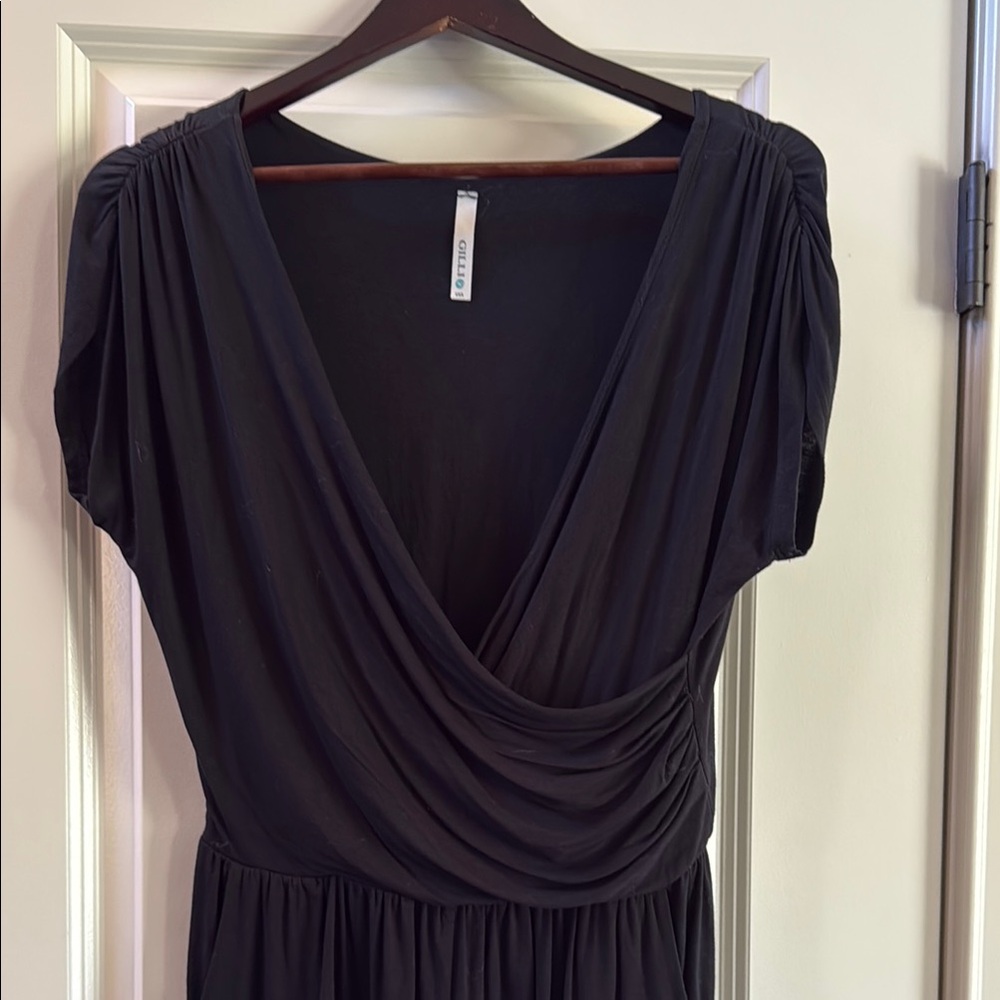 Womens Gilli ModCloth Black Short Sleeve Romper Large